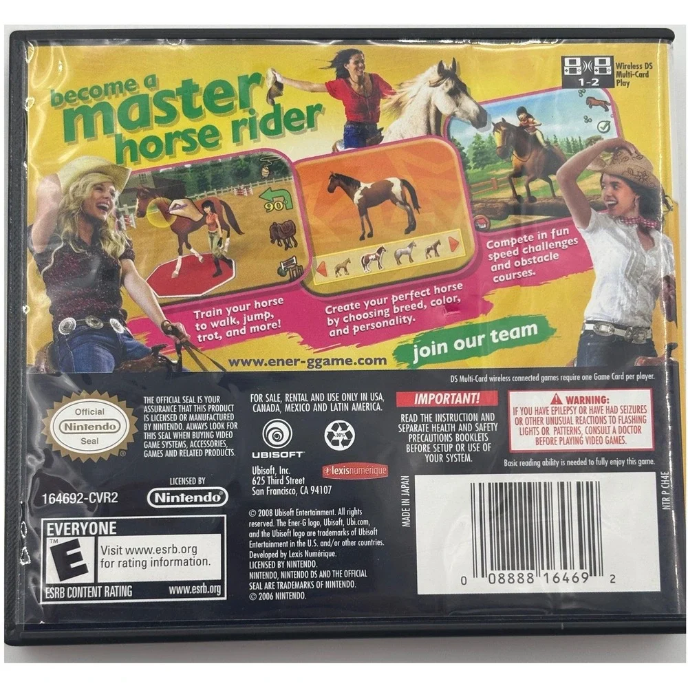 Ener-G Horse Riders DS Game - Tested/Works